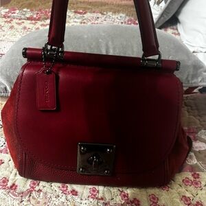 Coach Drifter Cherry Color Leather Satchel